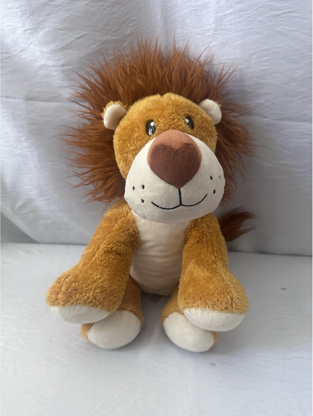 Build A Bear BABW Huge Heart Lion Soft Plush Stuffed Animal 2013 EUC
